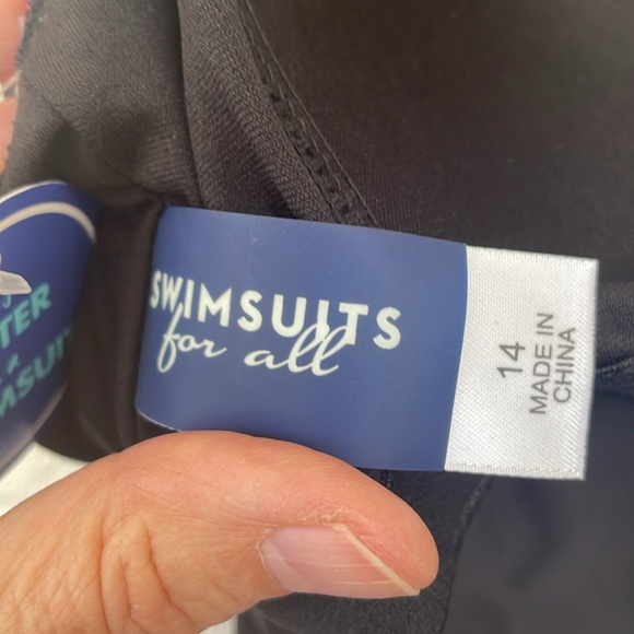 NWT Aquabelle Black/Pink Swimsuits For All Chlorine Resistant Tankini Top - Picture 5 of 5